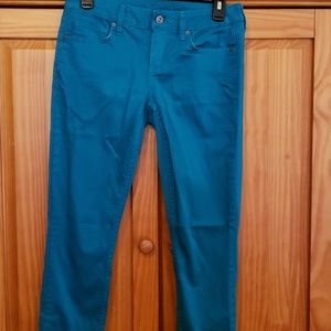 Arizona Teal Sateen Skinny Pants
